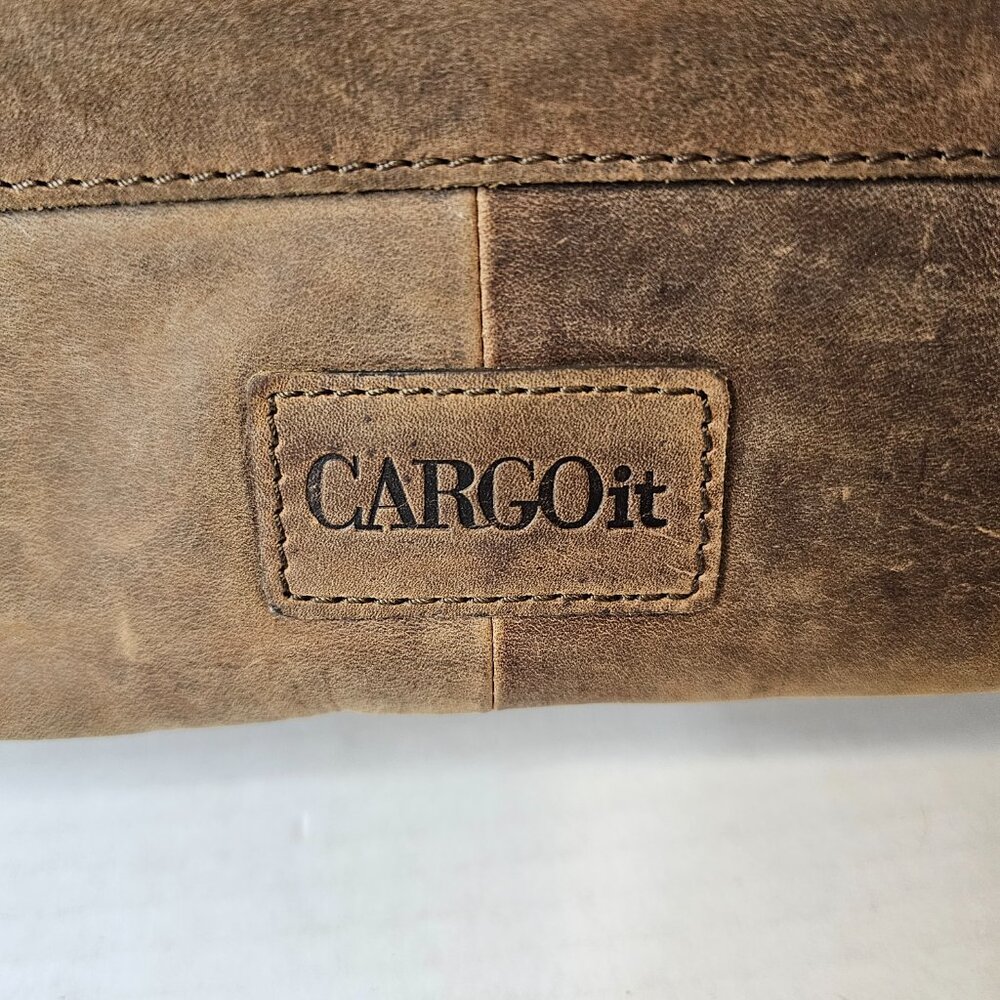 CARGOit, Raw, Brown Leather Tote Bag - Picture 6 of 16